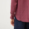 Chemise droite manches longues fluide bordeaux femme
