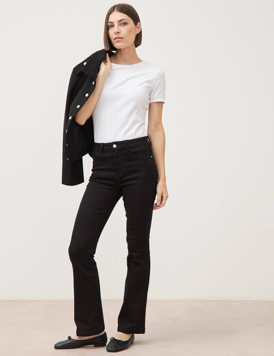 Jeans bootcut denim noir femme