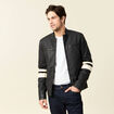 Blouson motard simili cuir noir homme