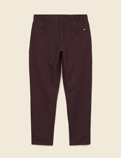 Chino coupe droite longueur 32 marron fonc&eacute; homme