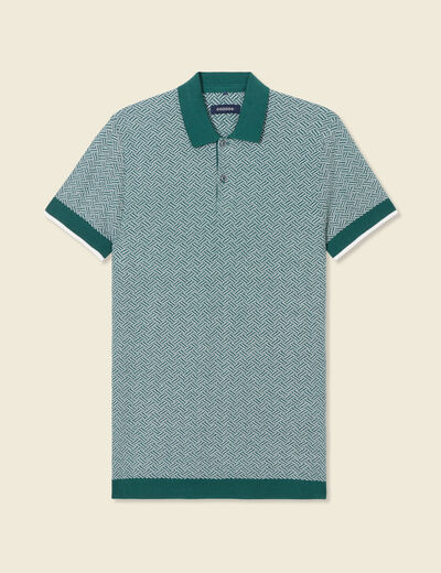 Polo manches courtes vert foncé homme