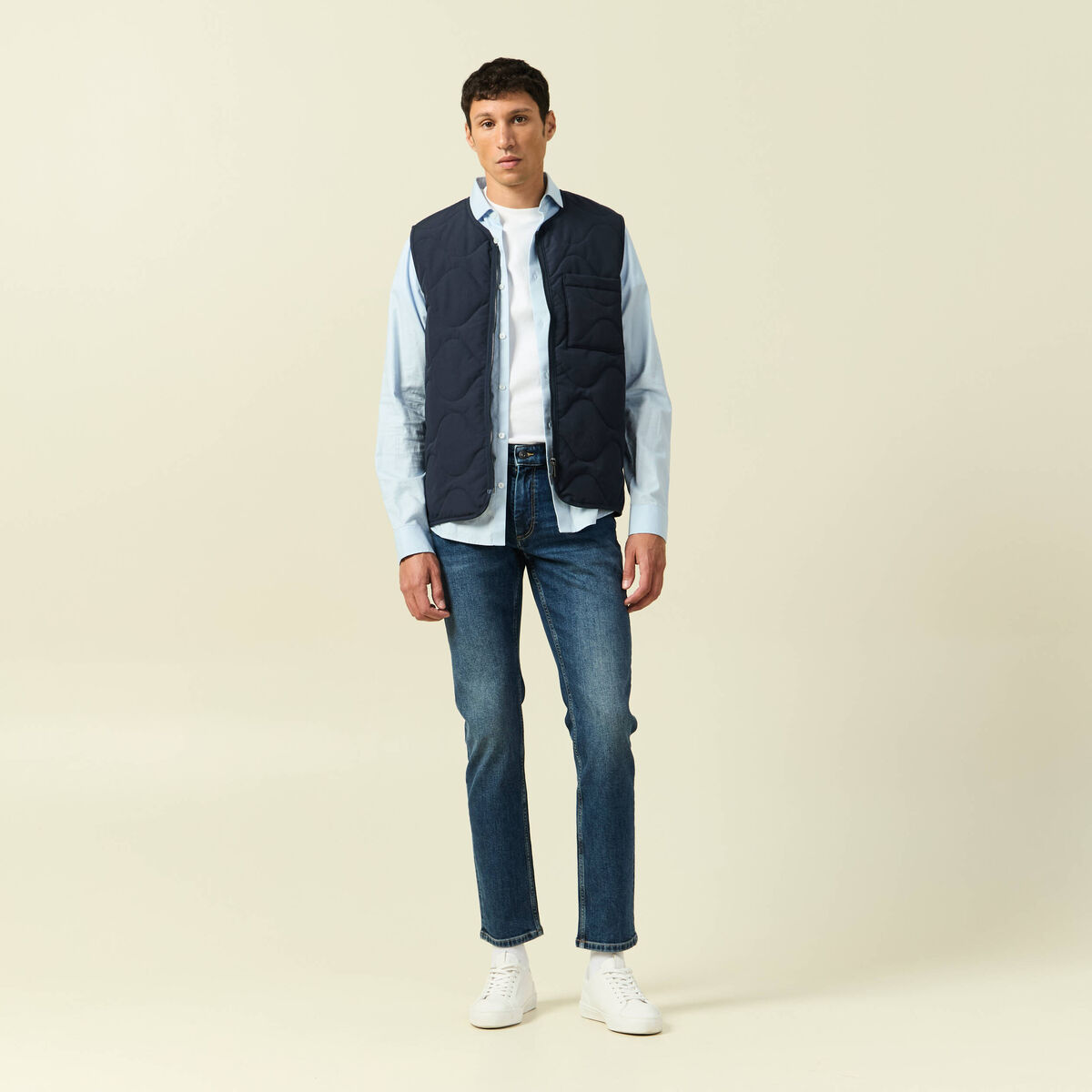 Jeans slim 5 poches longueur 32 denim dirty homme
