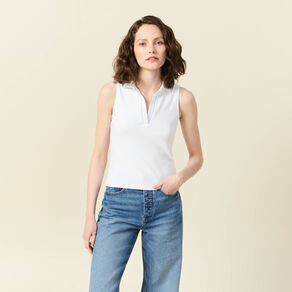 polo sans manches blanc femme Polo sans manches blanc femme