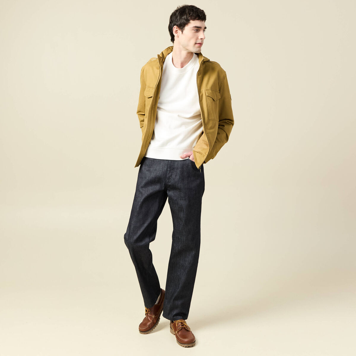 Jeans regular longueur 32 denim brut clean homme