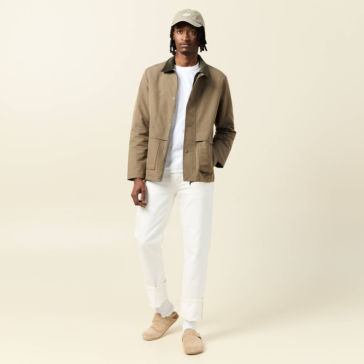 Jeans regular longueur 34 denim blanc homme