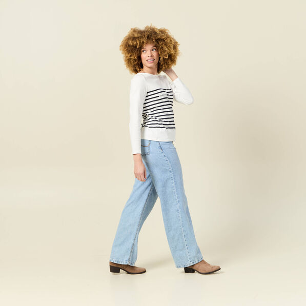T-shirt manches longues ecru femme