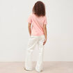 T-shirt droit col rond manches courtes rose saumon femme