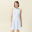 Robe sans manches col montant ecru femme