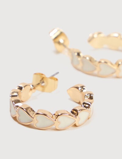 Boucles d'oreilles cr&eacute;oles couleur or femme
