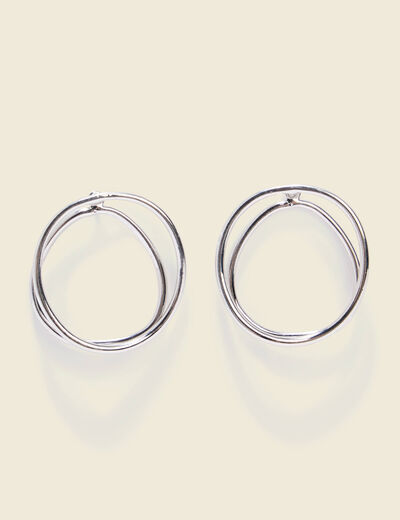 Boucles d'oreilles couleur argent femme