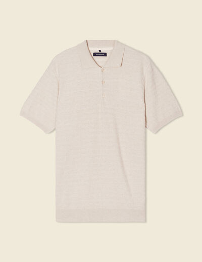 Polo manches courtes ecru homme
