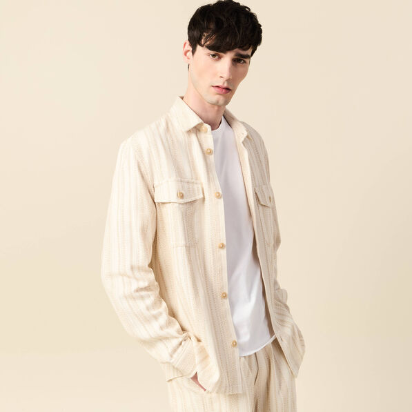 Surchemise manches longues ecru homme