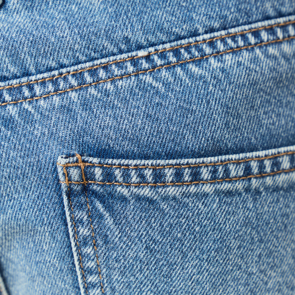 Jeans taille haute avec strass denim used femme