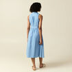 Robe longue trapèze jean denim bleach femme