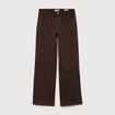 Pantalon wide leg taille standard marron femme