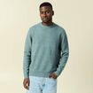 Pull manches longues col rond bleu gris homme