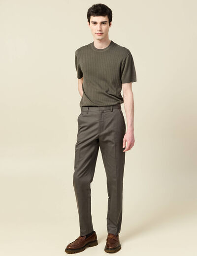 Pantalon chino vert fonc&eacute; homme