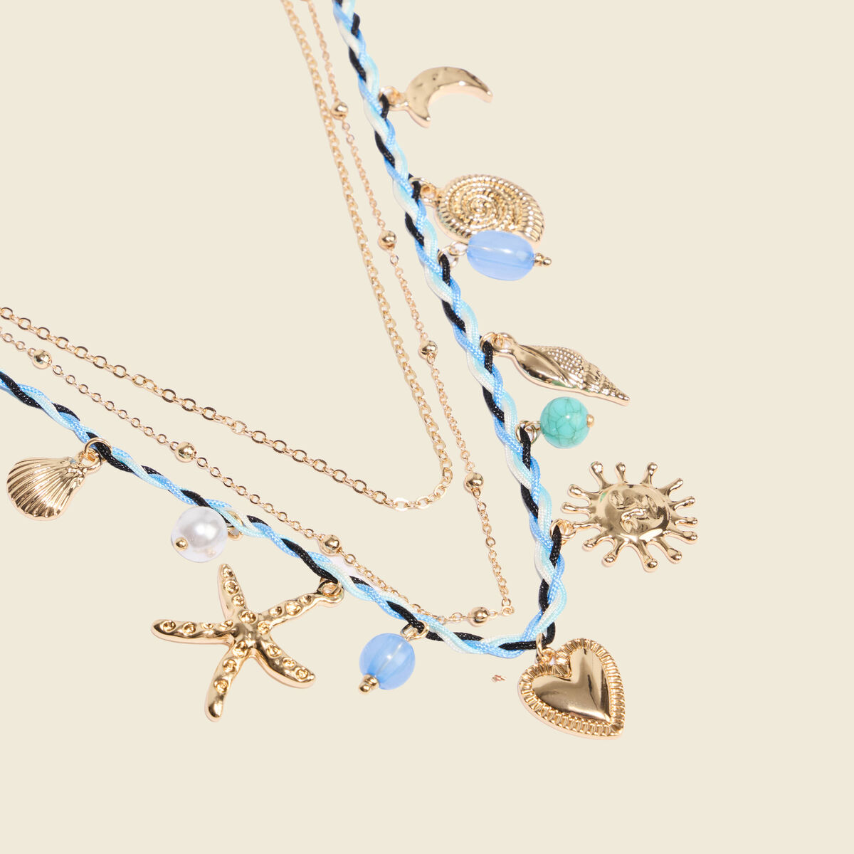 Collier bleu marine femme