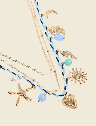 Collier bleu marine femme