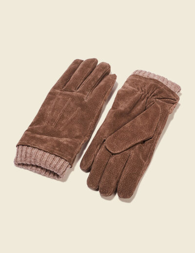 Gants en cuir beige homme