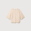 Pull droit col rond manches courtes ivoire femme