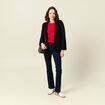 Pull manches courtes rouge femme