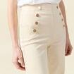 Jeans flare à pont denim blanc femme