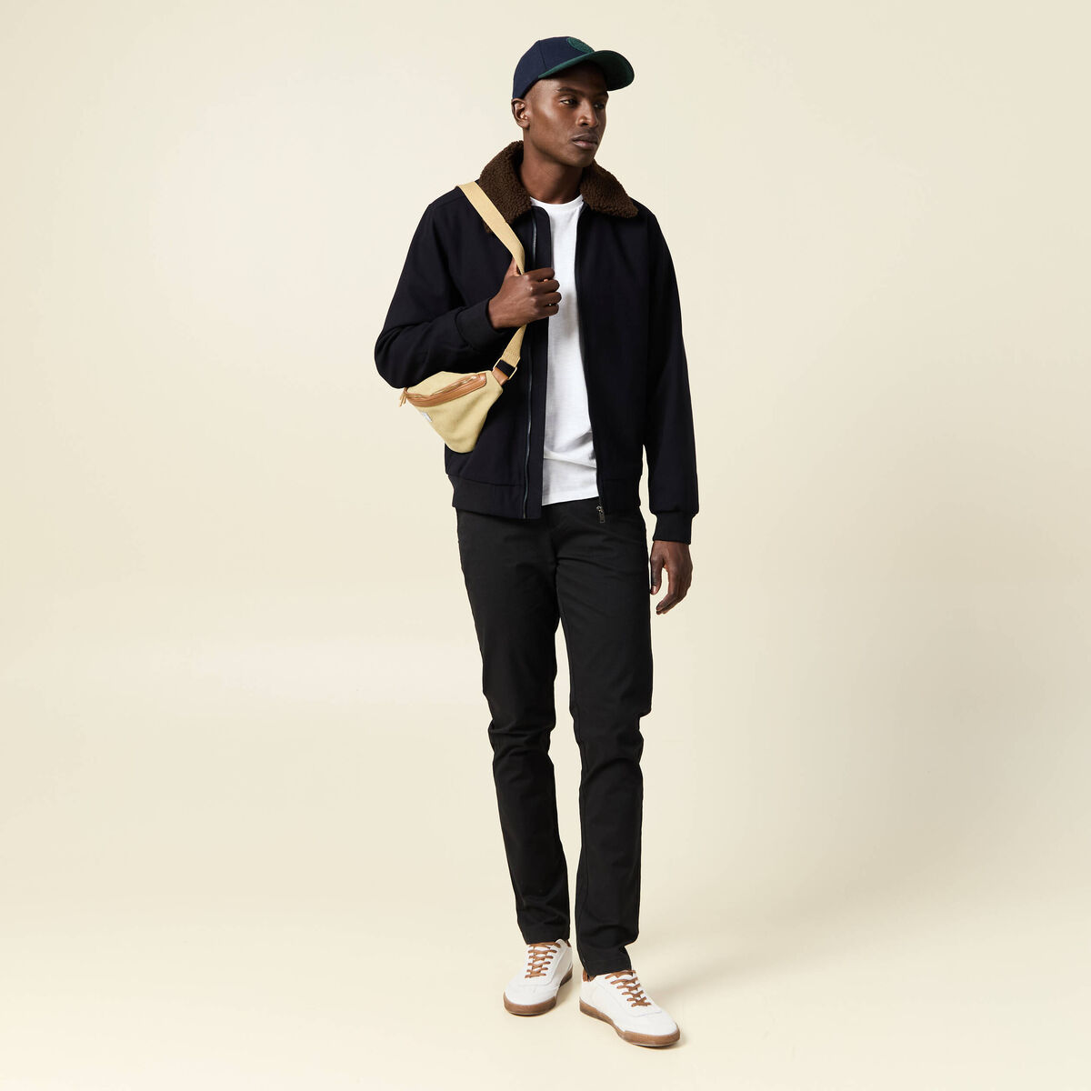 Pantalon chino longueur 32 noir homme