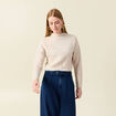 Pull manches longues cropped creme femme