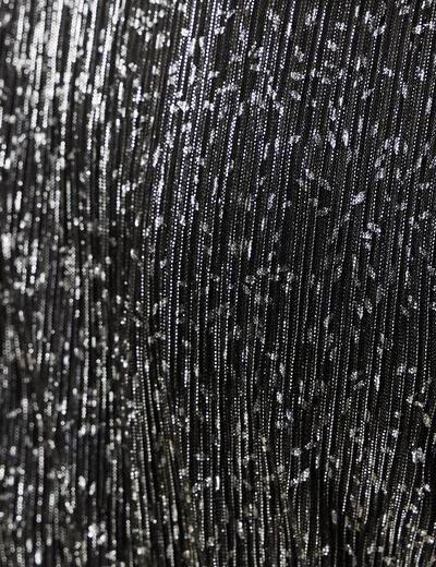 Robe longue fils métallisés noir femme