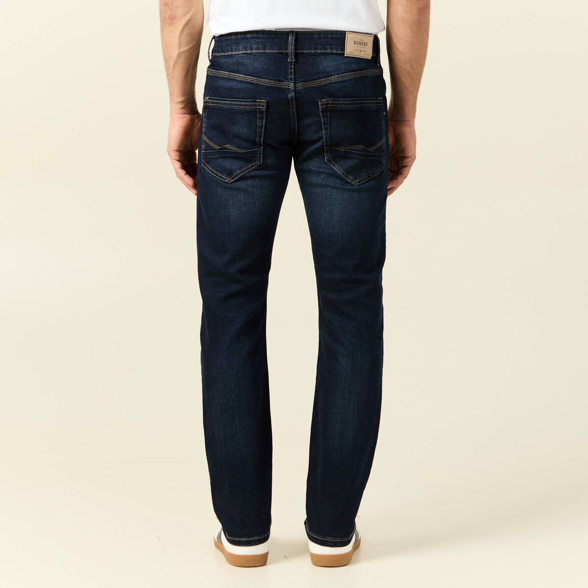 Jeans straight longueur 32 denim brut homme