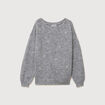 Pull droit col bateau manches longues gris femme
