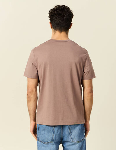 T-shirt éco-responsable marron cognac homme