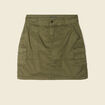 Jupe droite avec poches vert kaki femme