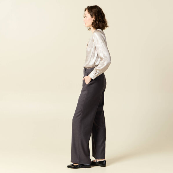 blouse manches longues irisee gris argent femme Blouse manches longues irisée gris argent femme