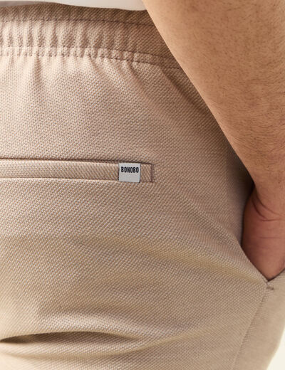 Short droit avec cordon beige homme