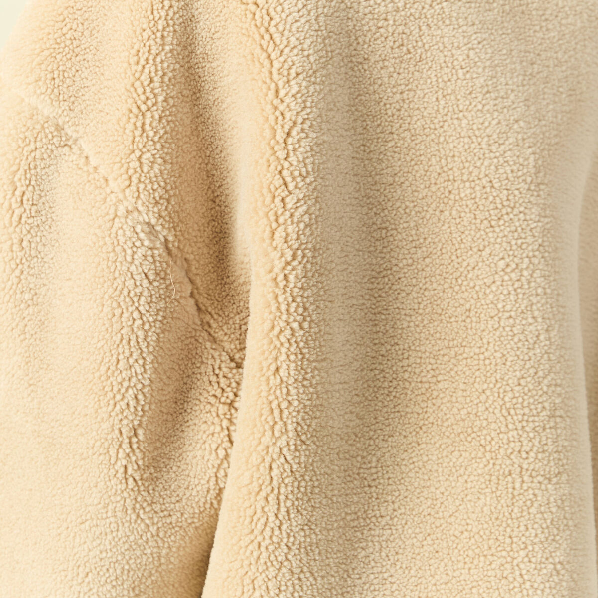 Veste oversize effet polaire col montant creme femme