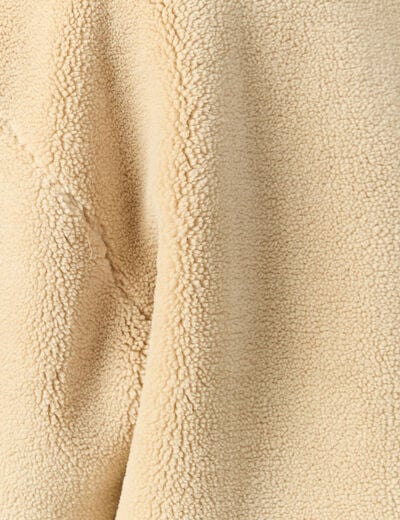 Veste oversize effet polaire col montant creme femme