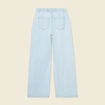 Jeans large à pinces denim bleach femme