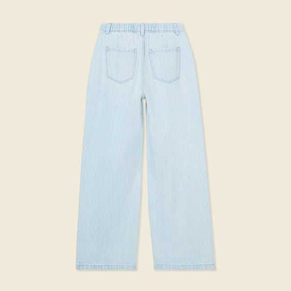 jeans large a pinces denim bleach femme Jeans large à pinces denim bleach femme