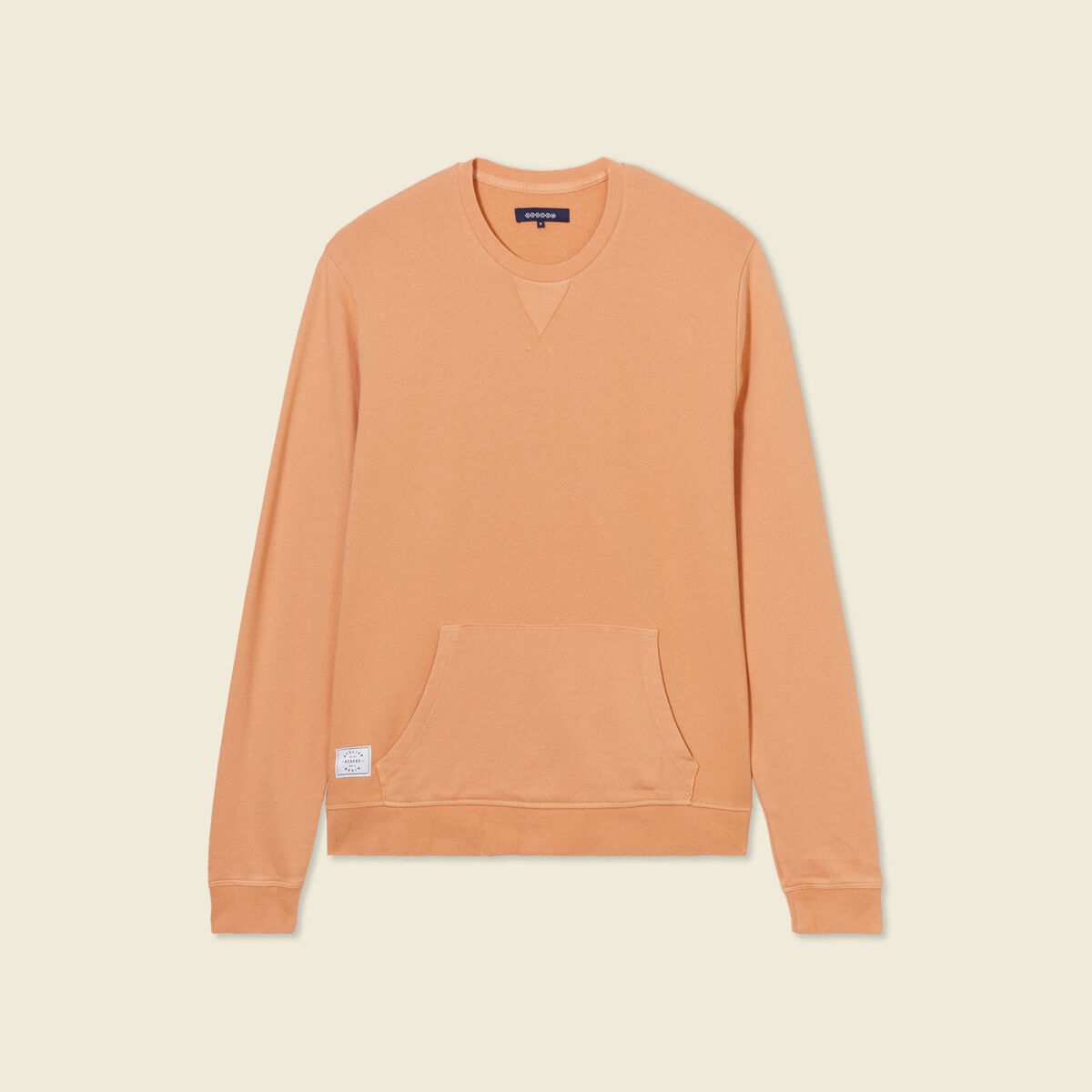 Sweat manches longues orange corail homme