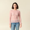 T-shirt ajust&eacute; court manches longues rose pastel femme