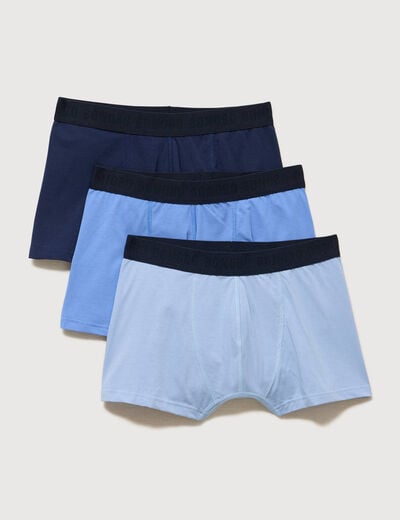 Lot de 3 boxers bleu gris homme