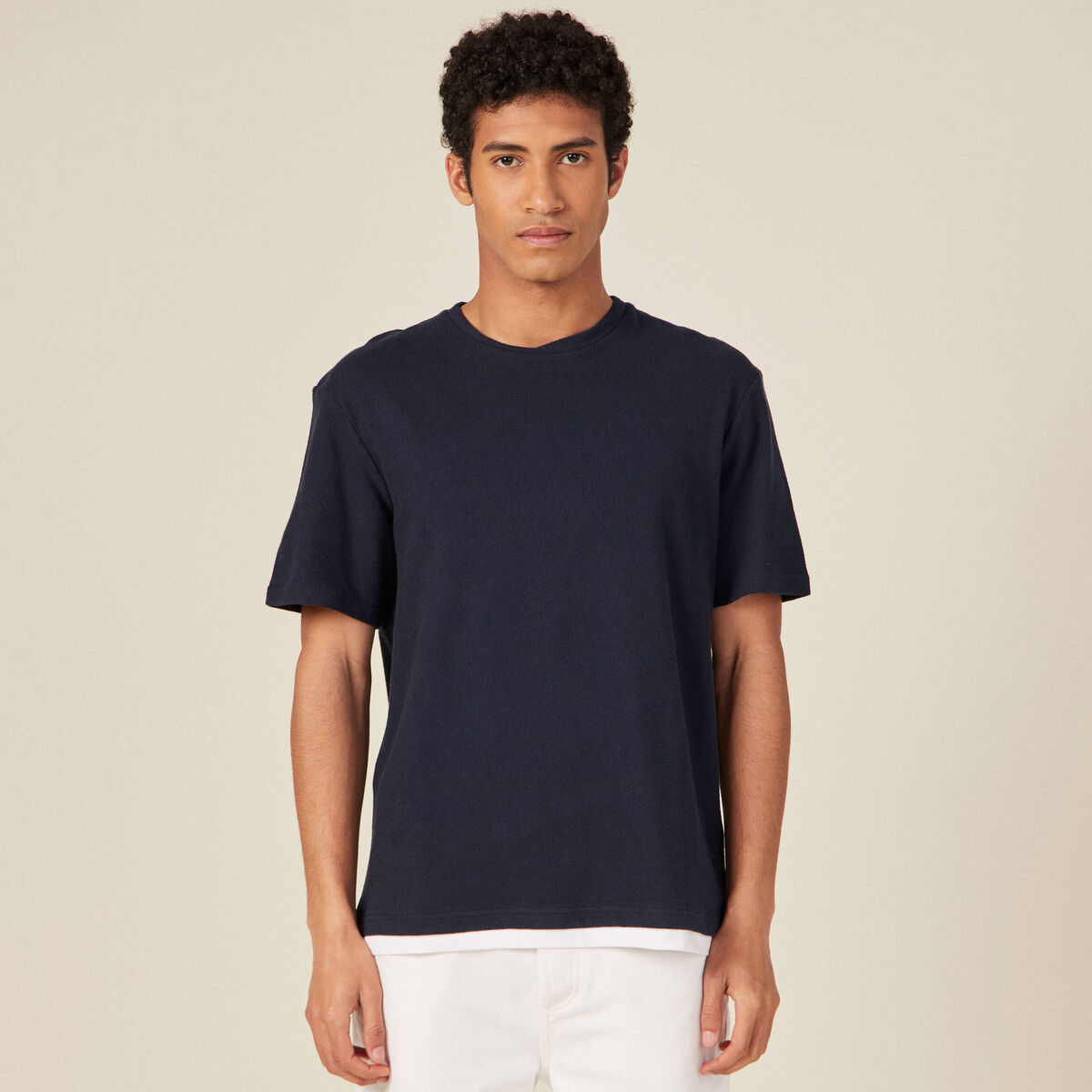 T-shirt manches courtes bleu marine homme