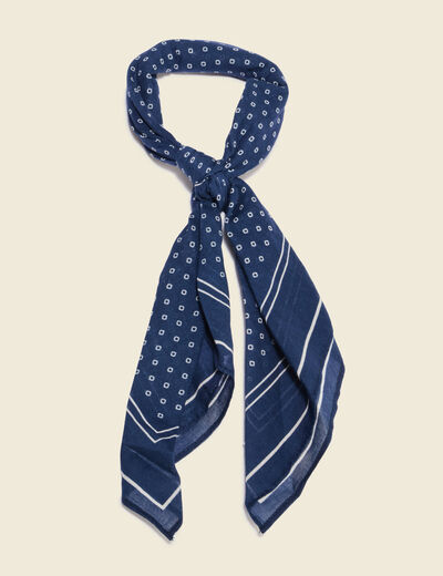 Foulard en coton bleu marine homme