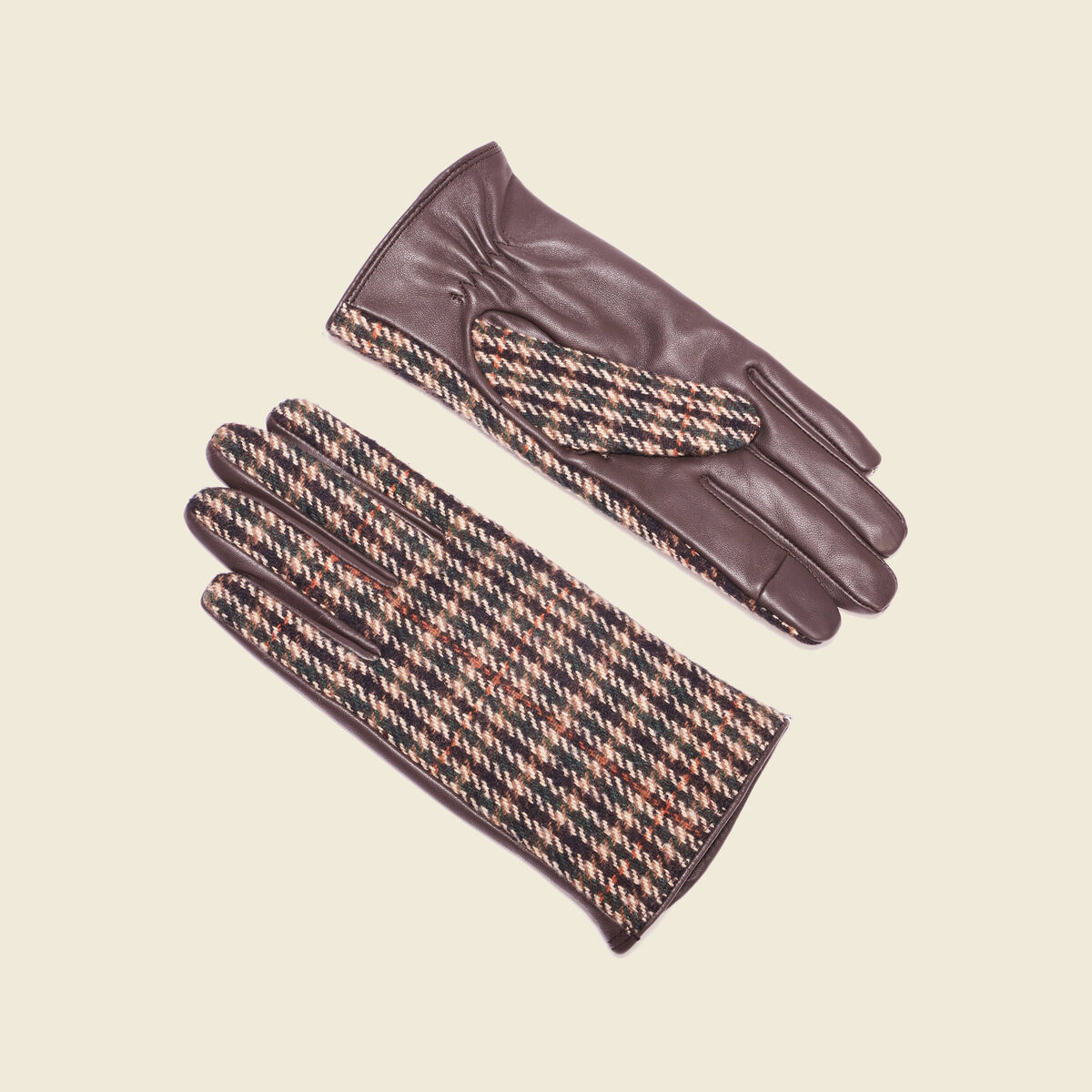 Gants en cuir marron femme
