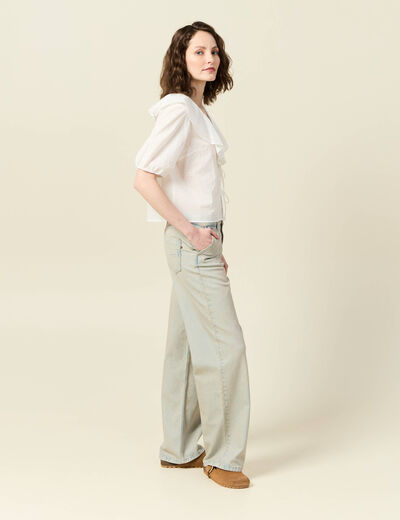 Jeans baggy bleu ciel femme