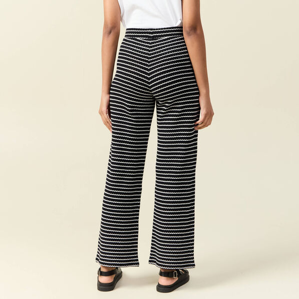 pantalon large en maille noir femme Pantalon large en maille noir femme