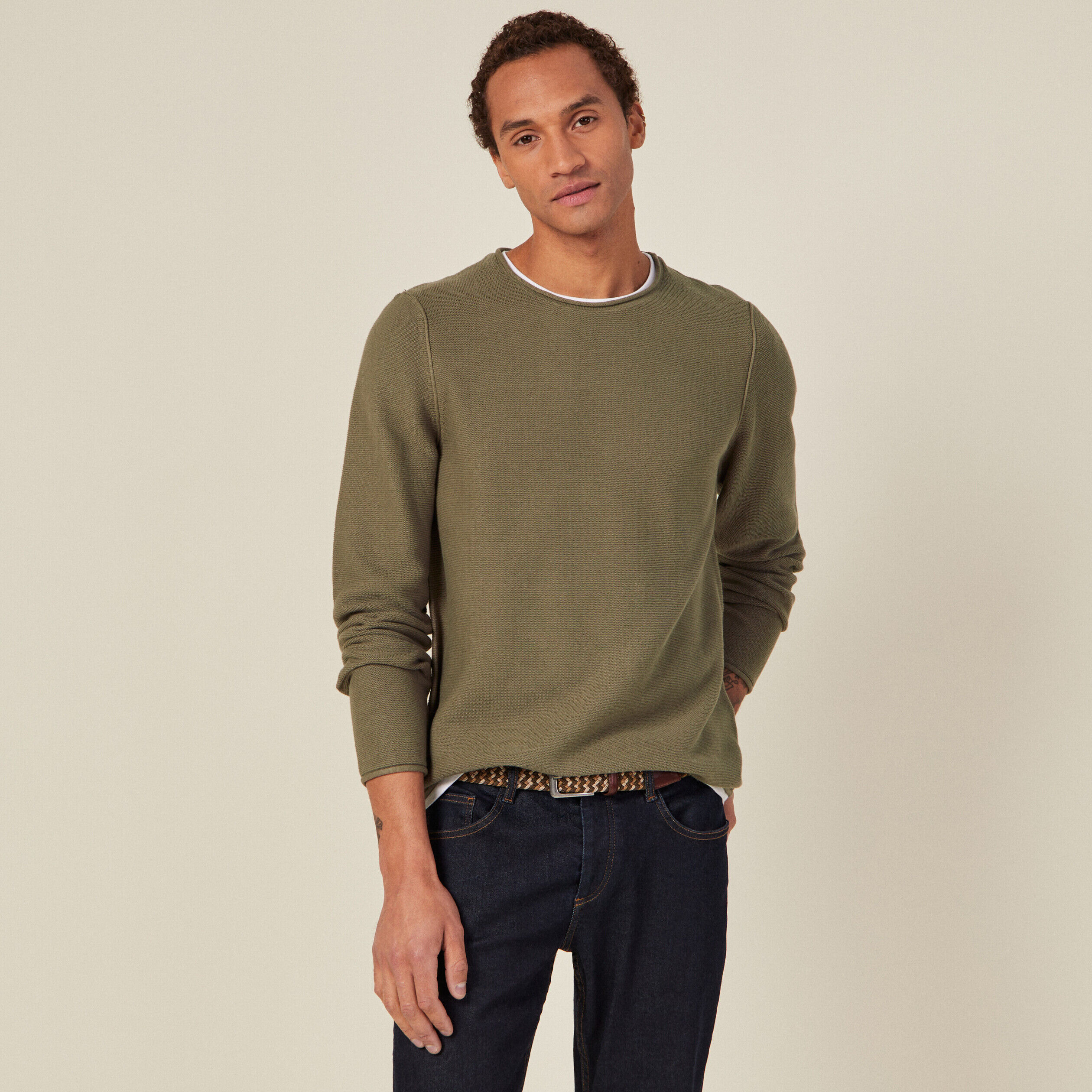 Pulls col rond Vert Homme Vib s
