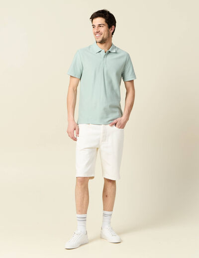 Polo manches courtes vert clair homme